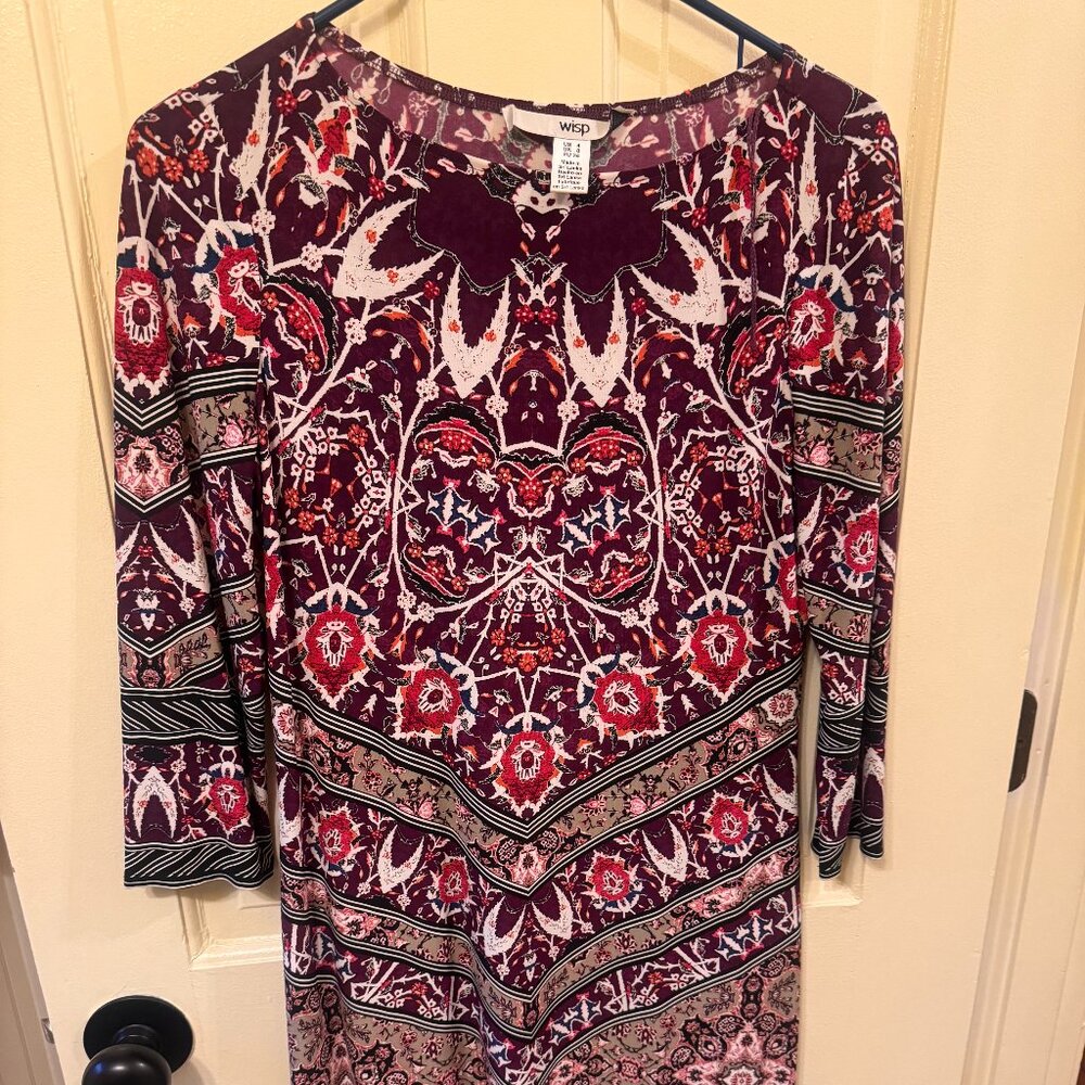 Brand Wisp, Dress,  Size 4, Multicolored purple and pink